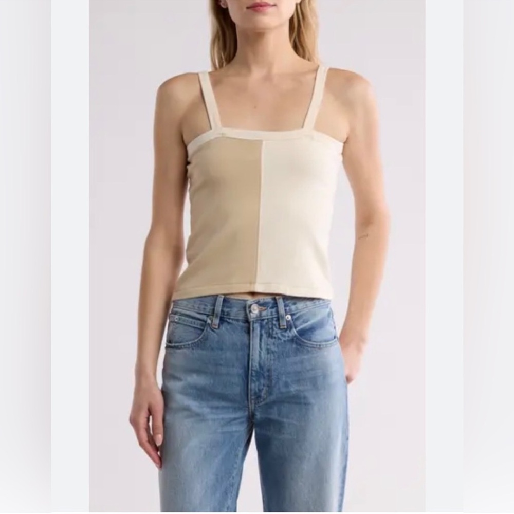 Madewell Two-Tone Cream and Tan Camisole